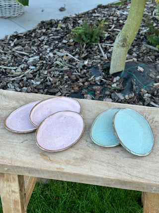 Ovaal koffieschoteltje - Pastelroze