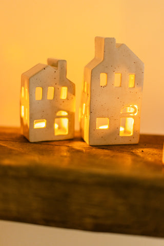 Keramieken huisjes (Set van 2)