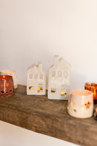 Keramieken huisjes (Set van 2)