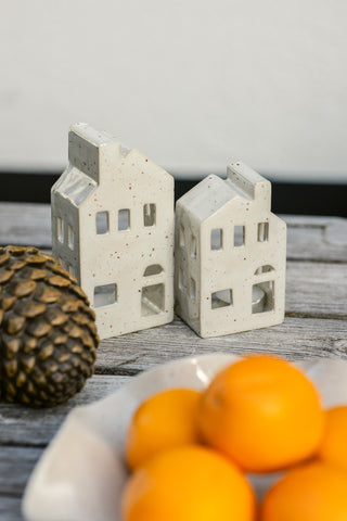 Keramieken huisjes (Set van 2)