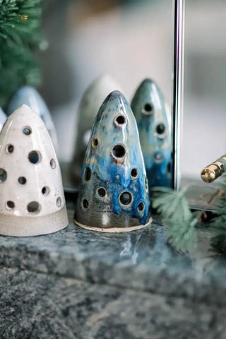 keramieken theelichthouder kerstboom handgemaakt		
