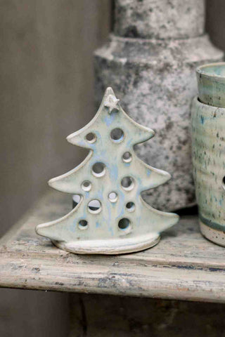 kerstboom theelicht keramiek theelicht handgemaakt kerstcadeau		
