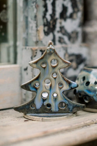 kerstboom theelicht keramiek theelicht handgemaakt kerstcadeau		
