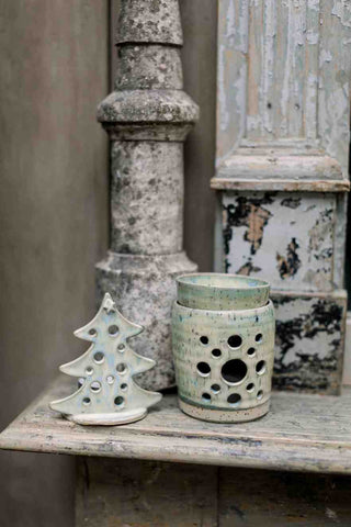 kerstboom theelicht keramiek theelicht handgemaakt kerstcadeau		
