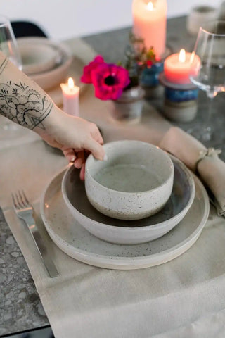 diner pakket keramiek handgemaakt borden bowls		
