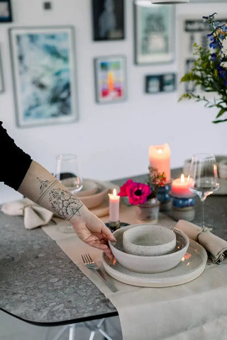 diner pakket keramiek handgemaakt borden bowls		
