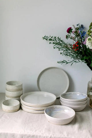 diner pakket keramiek handgemaakt borden bowls		
