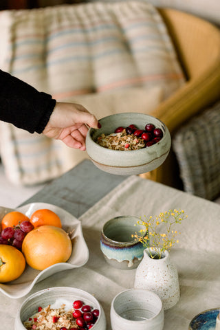 ronde bowl handgemaakt keramiek steenkom soepkom kom