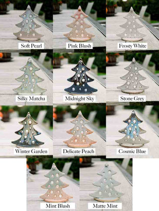 kerstboom theelicht keramiek theelicht handgemaakt kerstcadeau		
